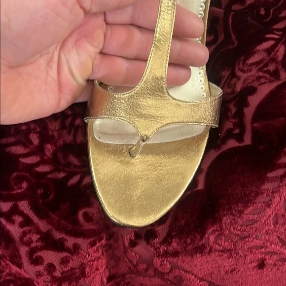GUESS Gold Women's T-Strap Heels Vintage Y2K 8.5M - Picture 4 of 8